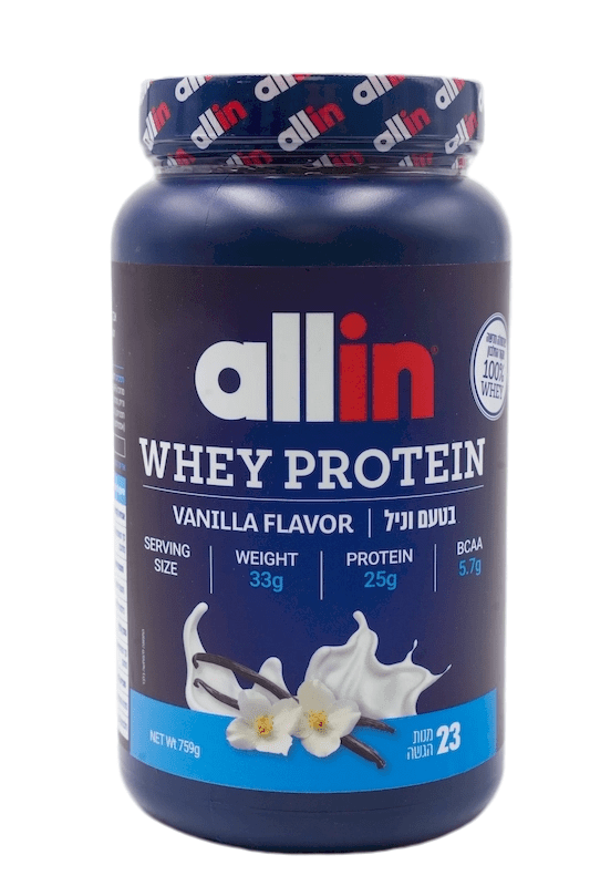 אבקת חלבון אללין 23 מנות כאשר / Allin Whey 100%