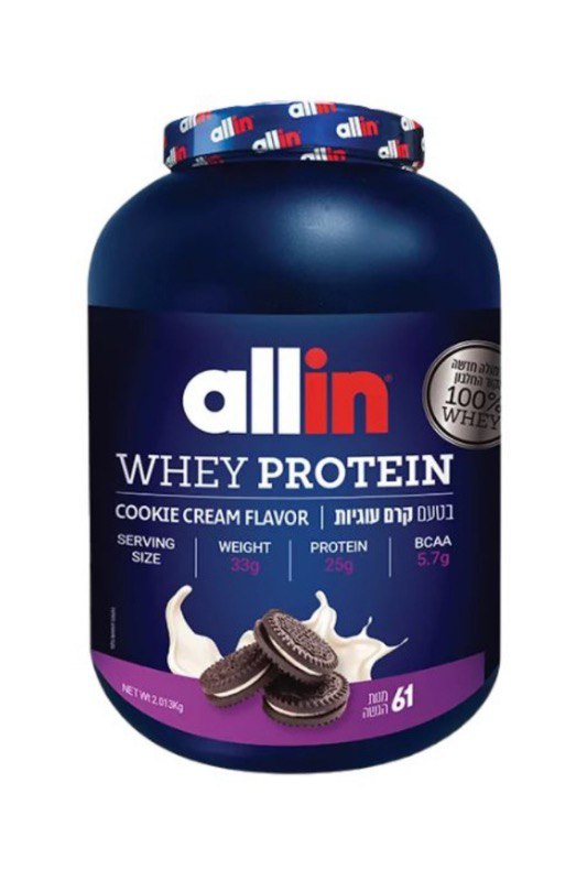 אבקת חלבון אולאין allin WPC 2KG כשר מקור 100% WHEY