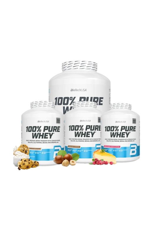 זוג אבקות חלבון ביוטק BioTech USA 100% Pure Whey 2.27kg