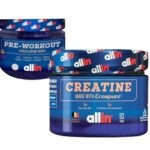 חבילת אולאין קריאטין מונוהידריט 250 גרם + אול אין פרי וורקאוט 30 מנות
